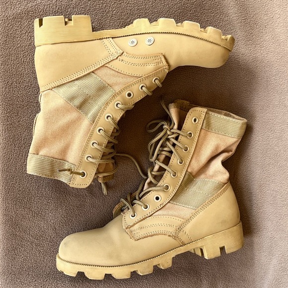 Rothco Tan Military Tactical Combat Work Boots Ankle High Lace Up Men 3 / W 5 36 - Picture 1 of 6